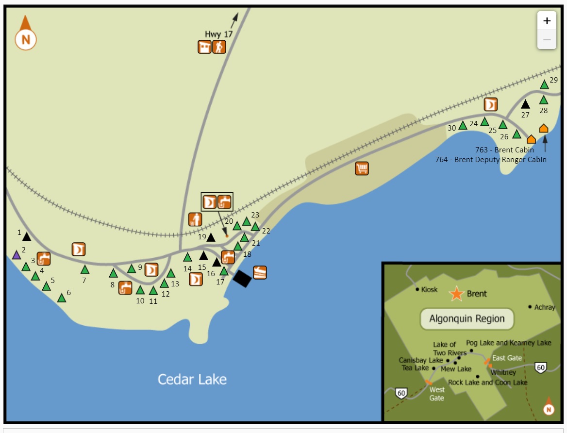 map of Brent campsite